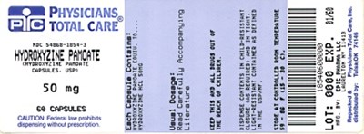 Hydroxyzine 50 mg package label - 50mg package label